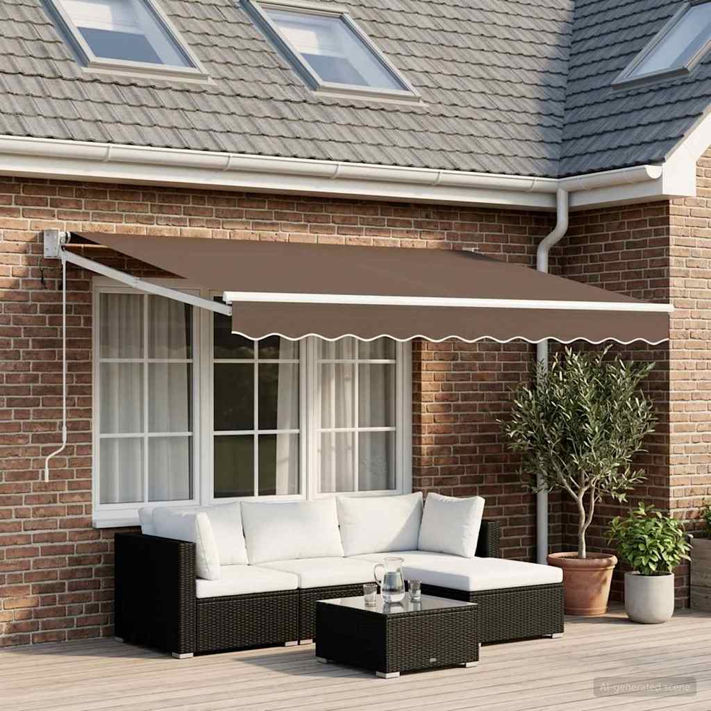 Elektrisch Uittrekbaar Zonnescherm Taupe is nu te koop bij PeponiXL, paradijselijk wonen!