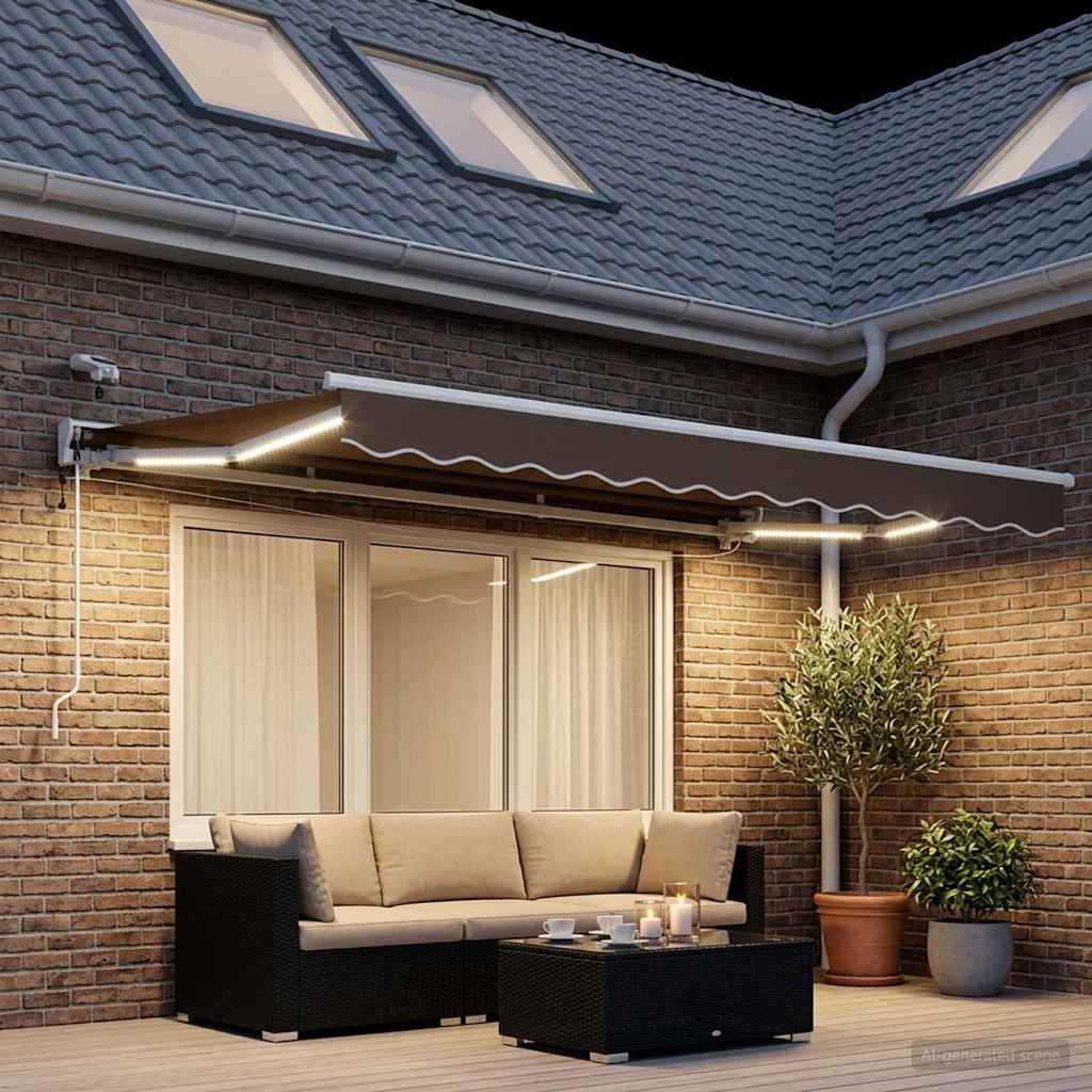 Elektrisch Uittrekbaar Zonnescherm Taupe 3,5 x 2 m is nu te koop bij PeponiXL, paradijselijk wonen!