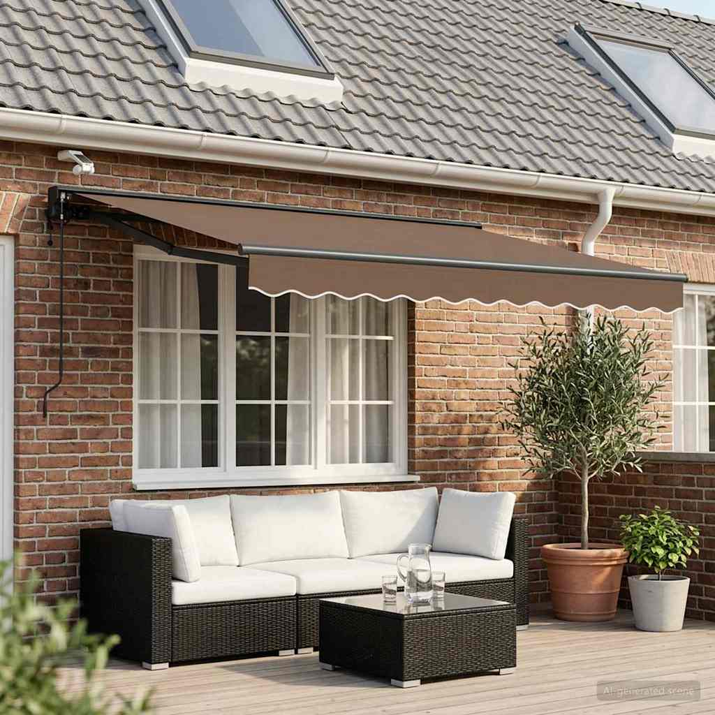 Elektrisch Uittrekbaar Zonnescherm Taupe 3 x 2,5 m is nu te koop bij PeponiXL, paradijselijk wonen!