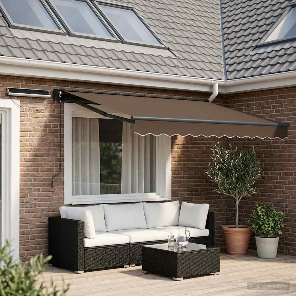 Elektrisch Uittrekbaar Zonnescherm Taupe 3,5 x 2 m is nu te koop bij PeponiXL, paradijselijk wonen!