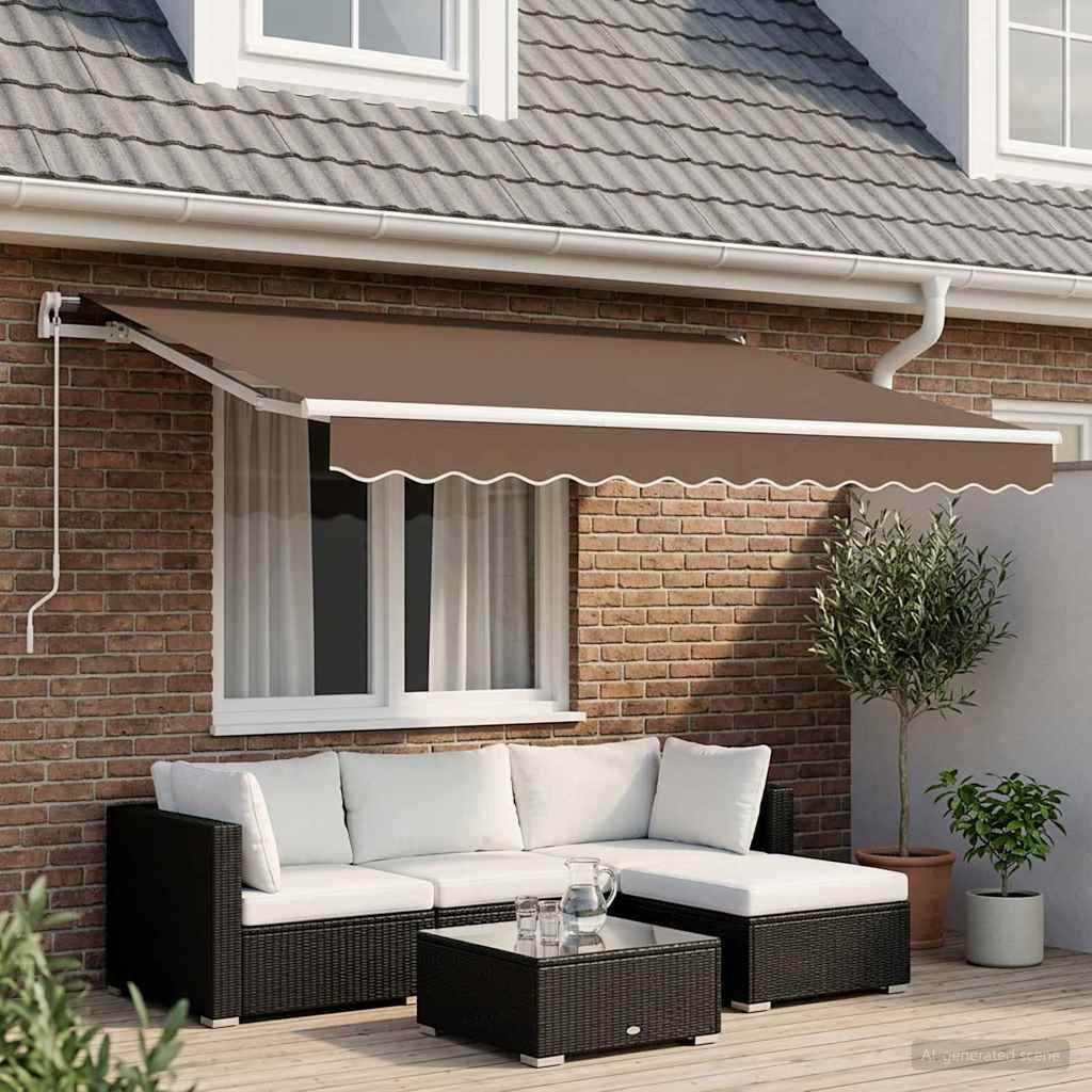 Uitschuifbare luifel Taupe 300 x 250 cm Polyester en Aluminium is nu te koop bij PeponiXL, paradijselijk wonen!