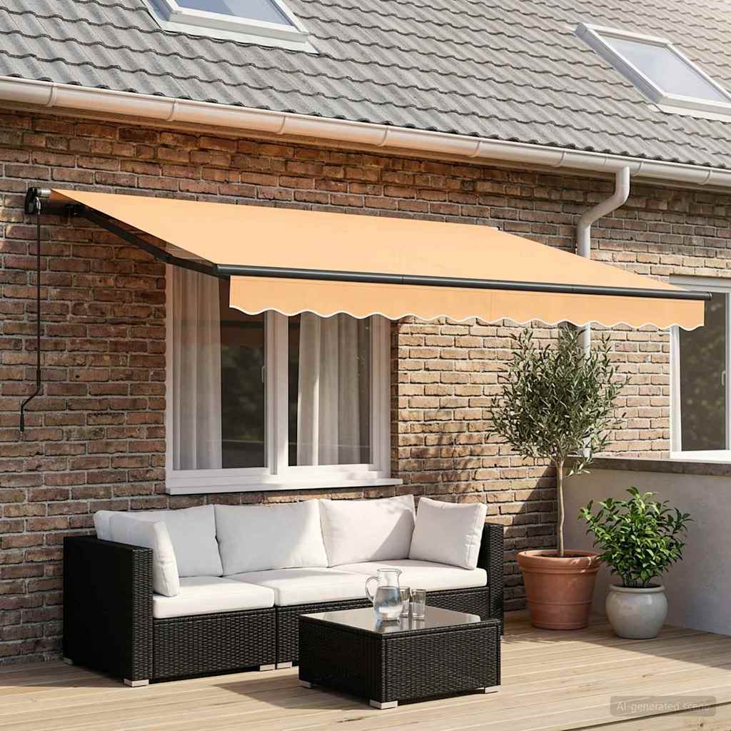 Inklapbaar Zonnescherm Zand 2,5 x 2 m Stof is nu te koop bij PeponiXL, paradijselijk wonen!