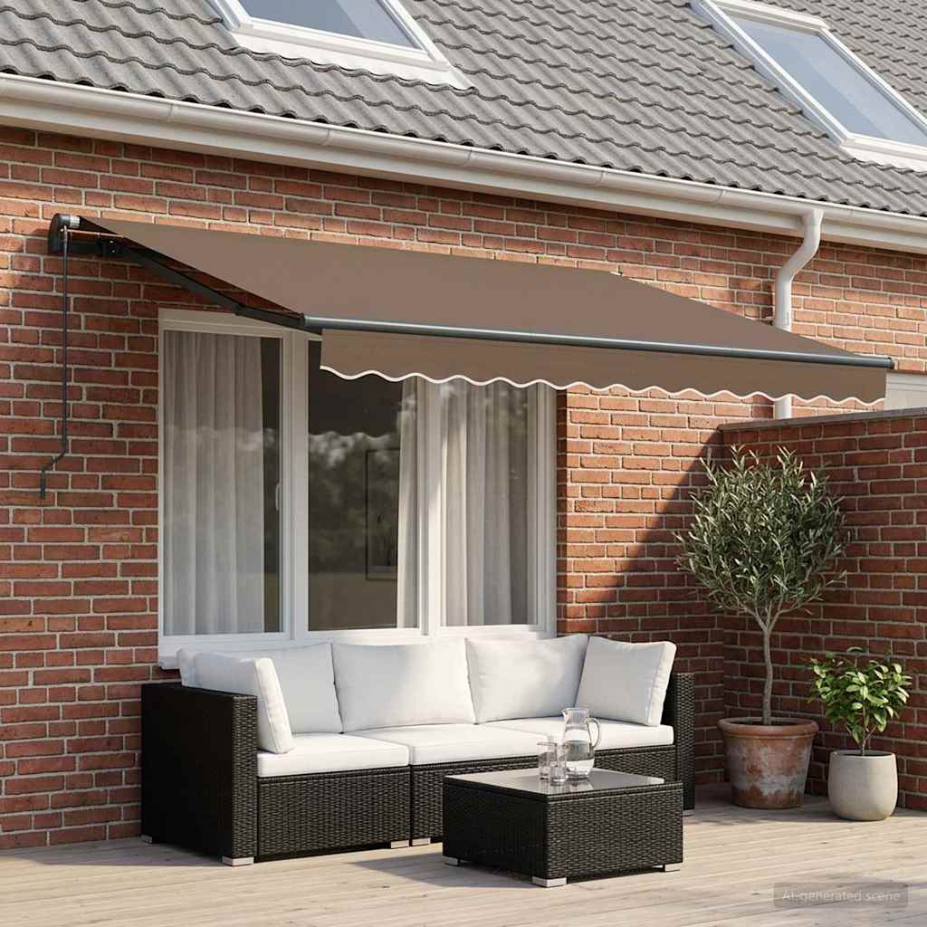 Inklapbaar Zonnescherm Taupe 2,5 x 2 m Stof is nu te koop bij PeponiXL, paradijselijk wonen!