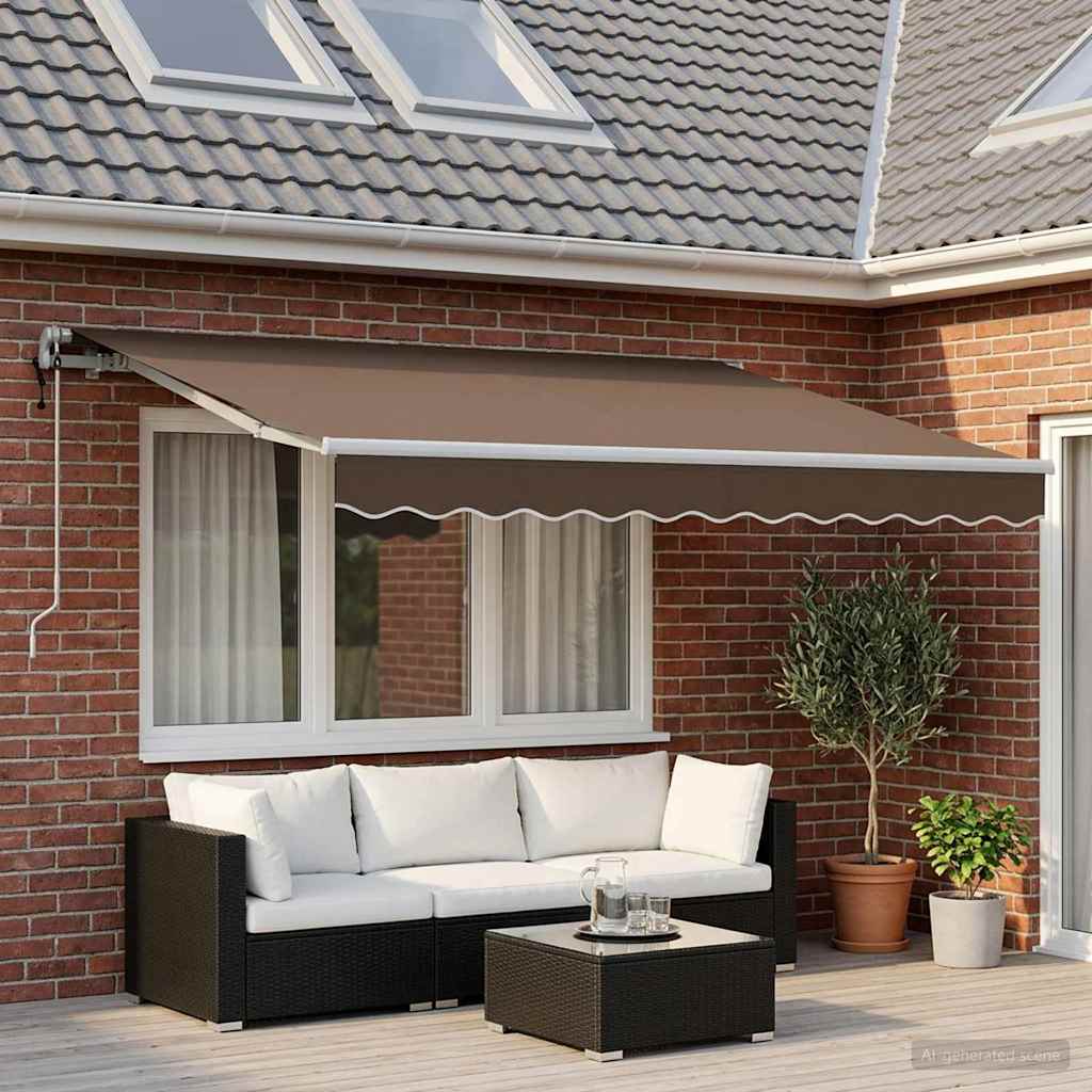Inklapbaar Zonnescherm Taupe 3,5 x 2 m Stof is nu te koop bij PeponiXL, paradijselijk wonen!