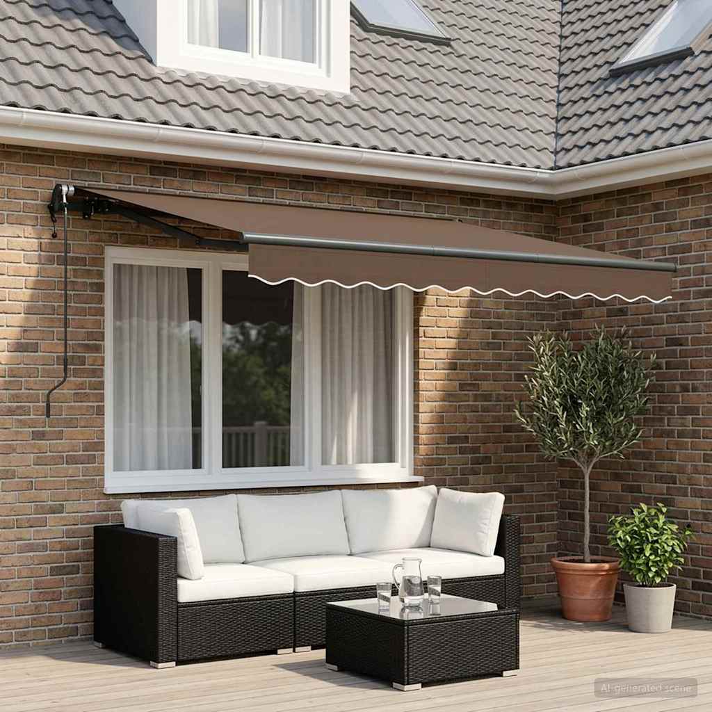 Inklapbaar Zonnescherm Taupe 3,5 x 2 m Stof is nu te koop bij PeponiXL, paradijselijk wonen!