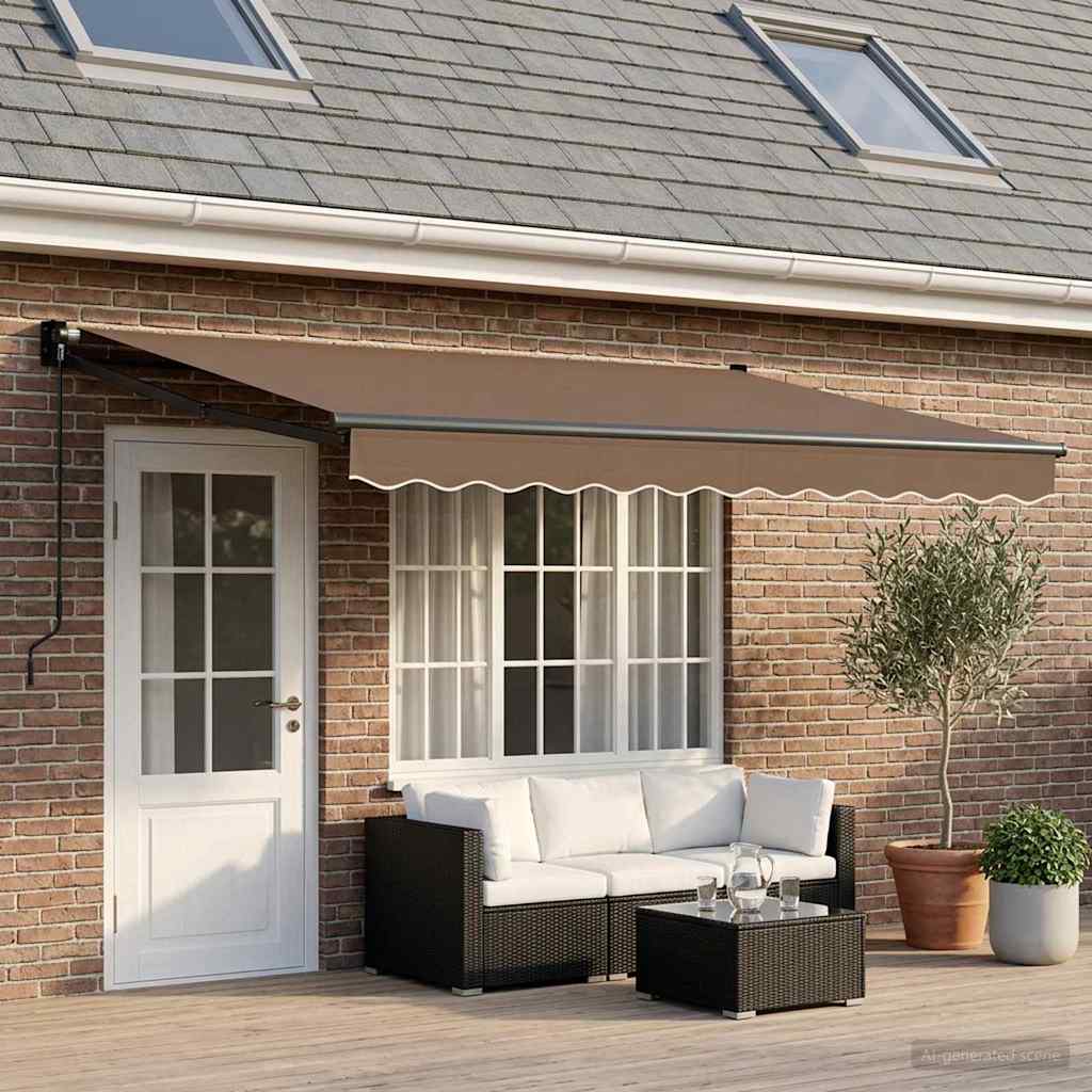 Uitschuifbare luifel Taupe 4,5 × 3 m is nu te koop bij PeponiXL, paradijselijk wonen!
