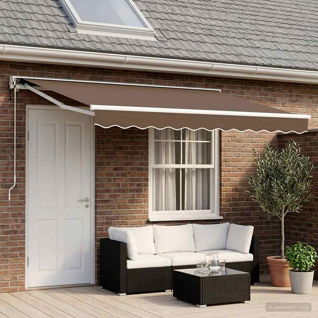 Elektrisch Uittrekbaar Zonnescherm Taupe 4,5 × 3,5 m is nu te koop bij PeponiXL, paradijselijk wonen!
