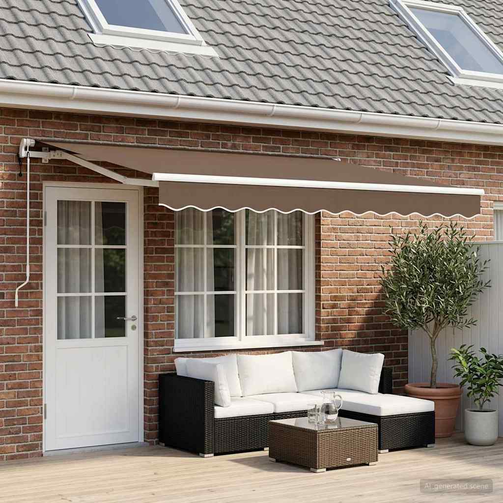 Uitschuifbare luifel Taupe 600 × 300 cm Stof en Aluminium is nu te koop bij PeponiXL, paradijselijk wonen!