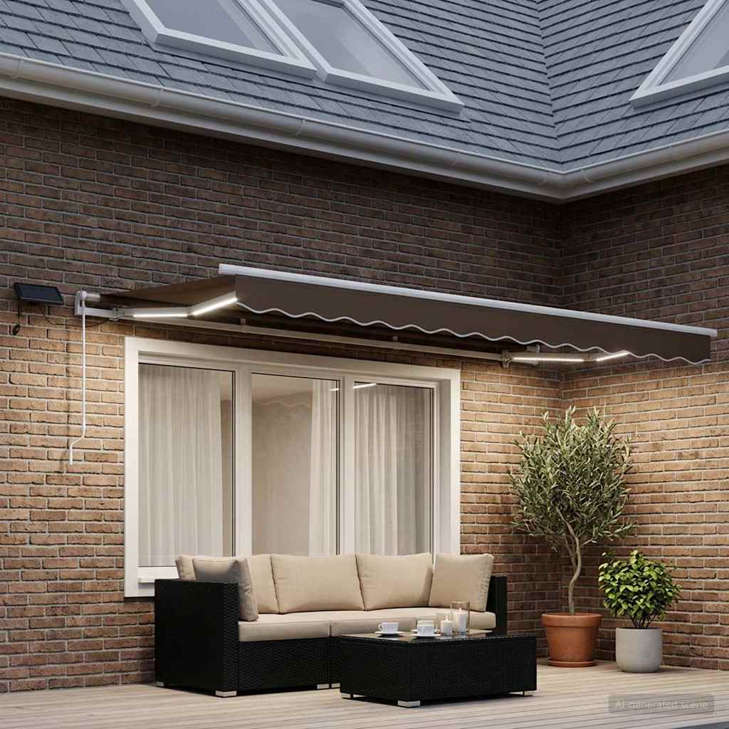 Uitschuifbare luifel Taupe 300 x 250 cm Stof en Aluminium is nu te koop bij PeponiXL, paradijselijk wonen!