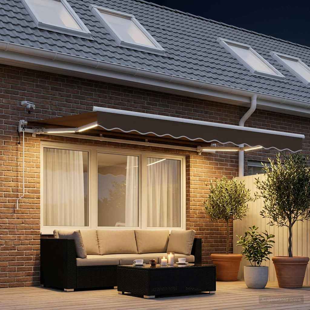 Uitschuifbare luifel Taupe 300 x 250 cm Polyester is nu te koop bij PeponiXL, paradijselijk wonen!