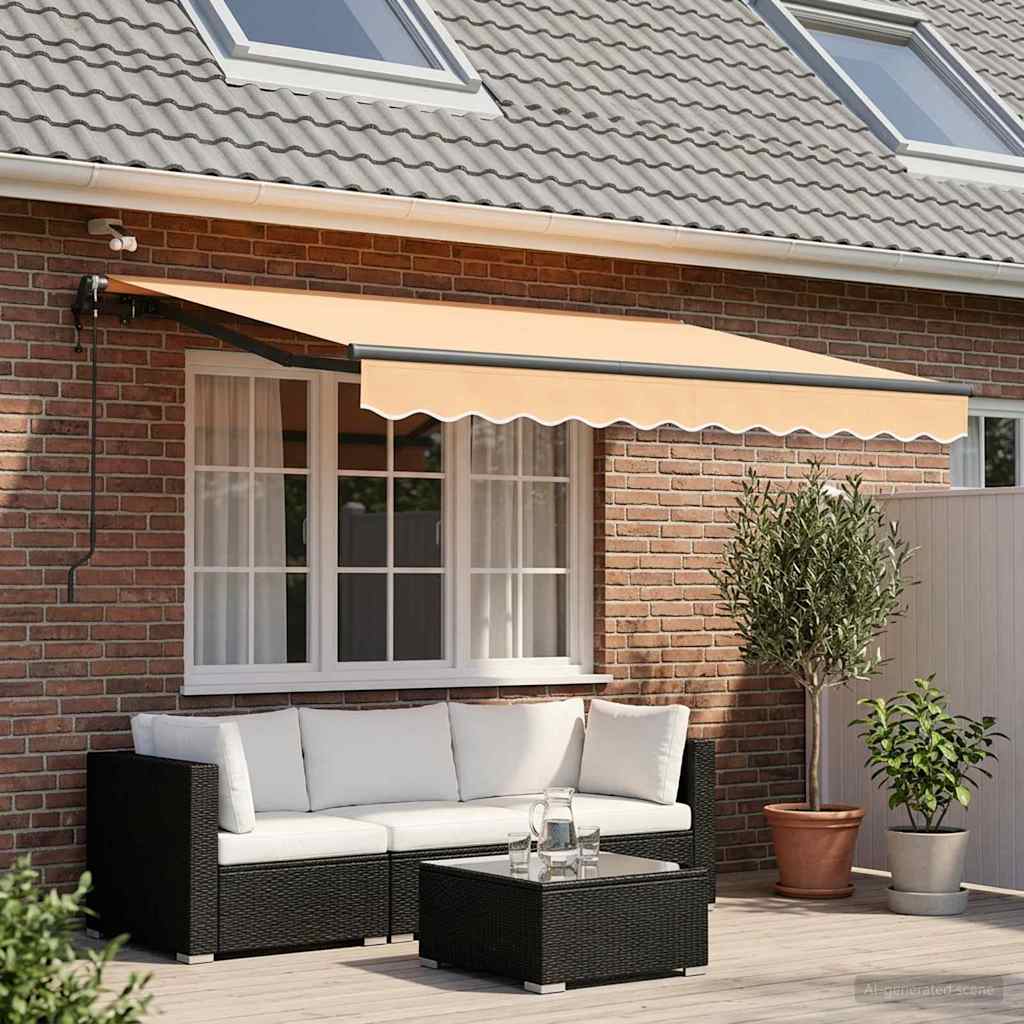 Uitschuifbare luifel Zand 350 x 250 cm Polyester is nu te koop bij PeponiXL, paradijselijk wonen!