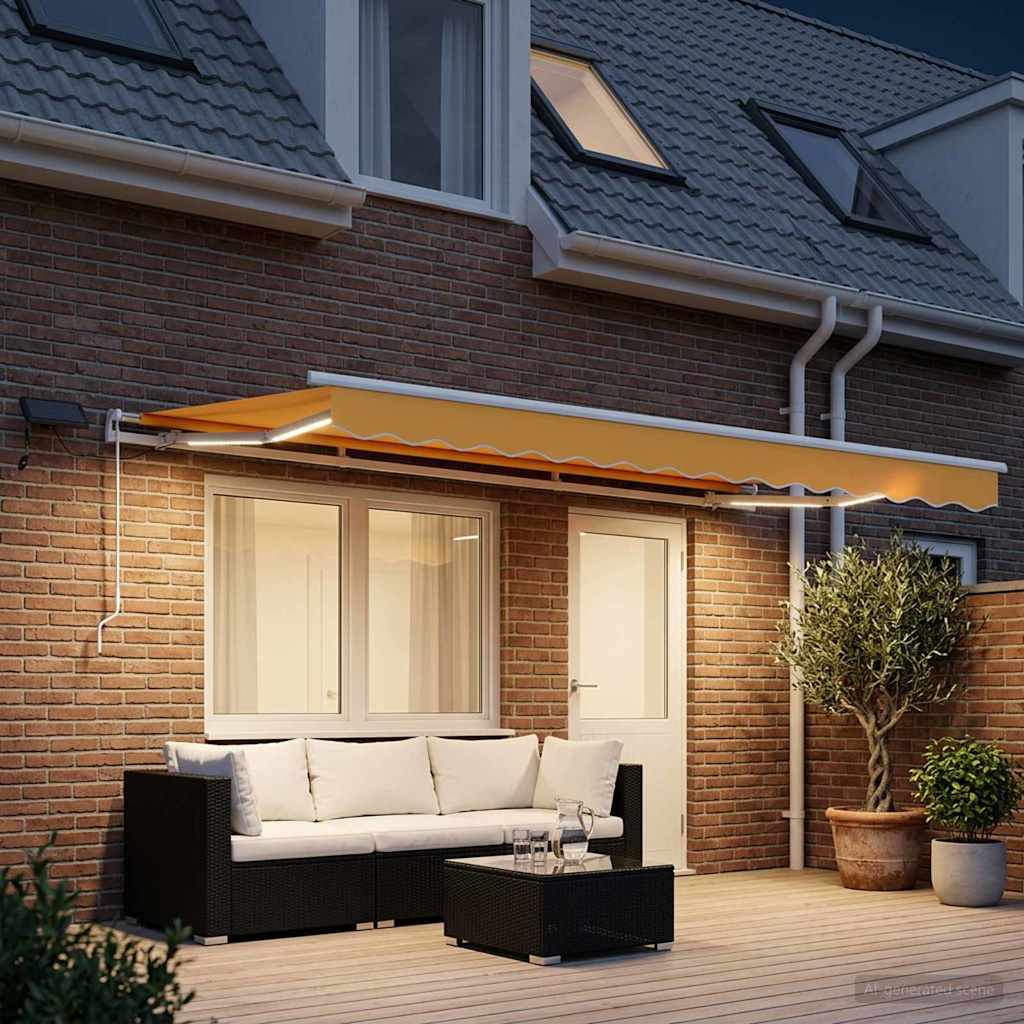 Uitschuifbare luifel Zand 450 × 300 cm Stof en Aluminium is nu te koop bij PeponiXL, paradijselijk wonen!