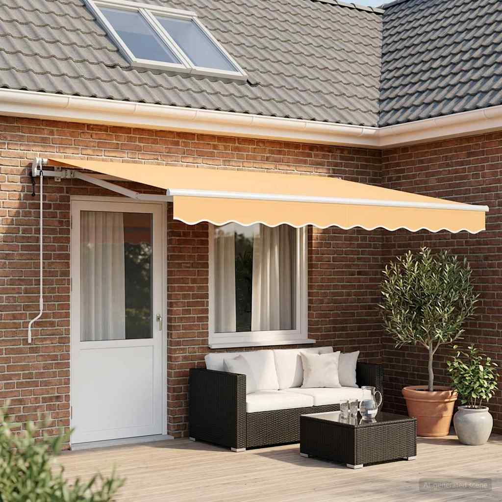Uitschuifbare luifel Zand 600 × 300 cm Polyester is nu te koop bij PeponiXL, paradijselijk wonen!