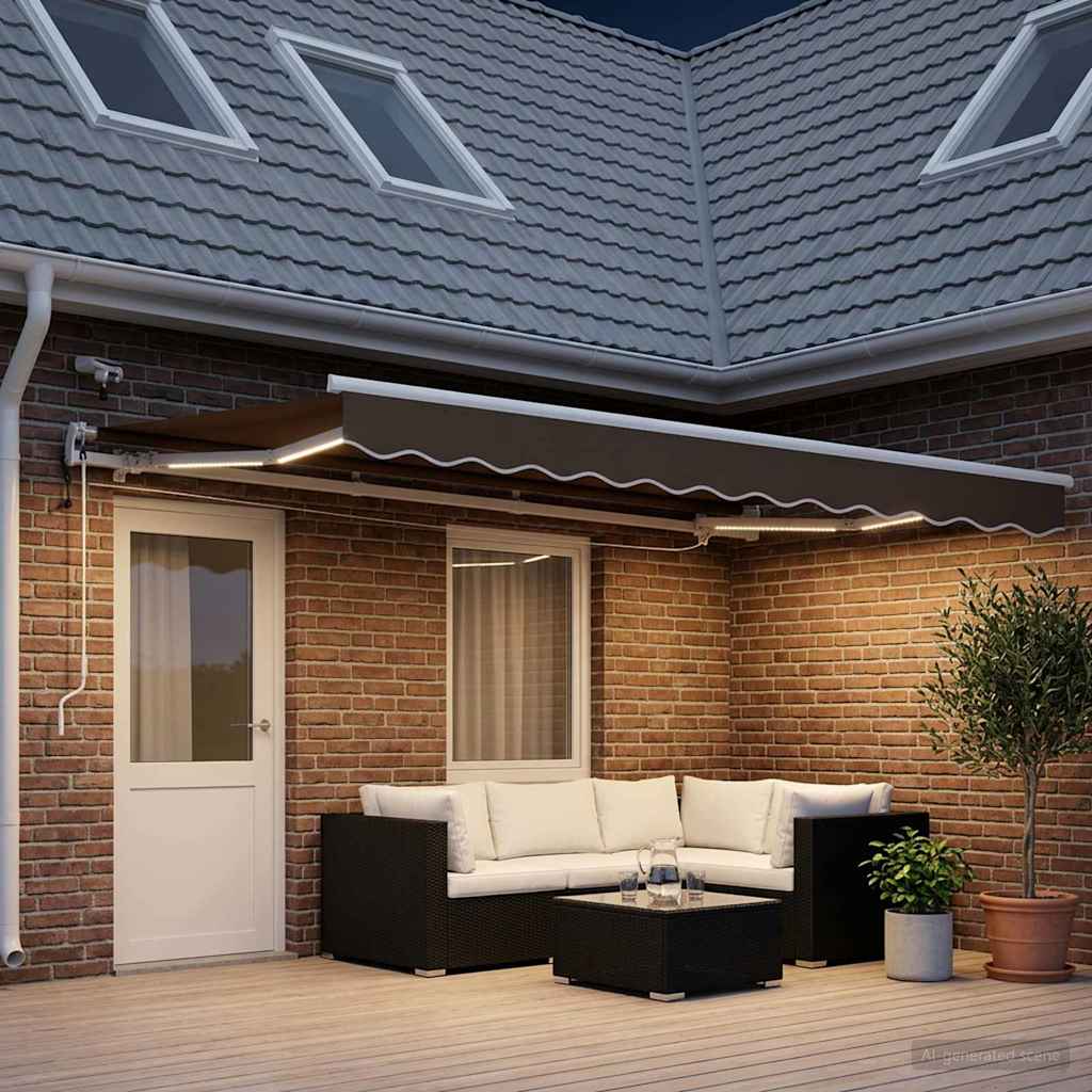 Uitschuifbare luifel Taupe 450 × 350 cm Polyester is nu te koop bij PeponiXL, paradijselijk wonen!