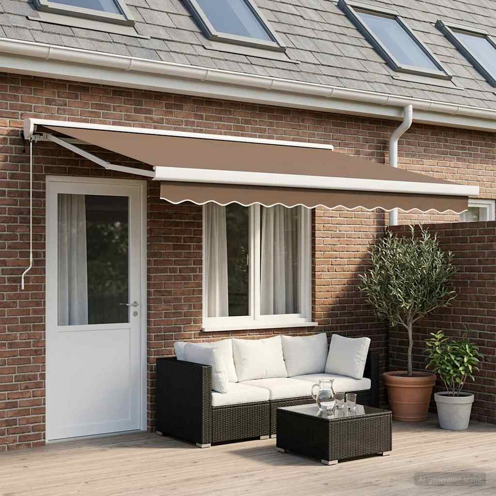 Uitschuifbare luifel Taupe 500 × 300 cm Stof en Metaal is nu te koop bij PeponiXL, paradijselijk wonen!