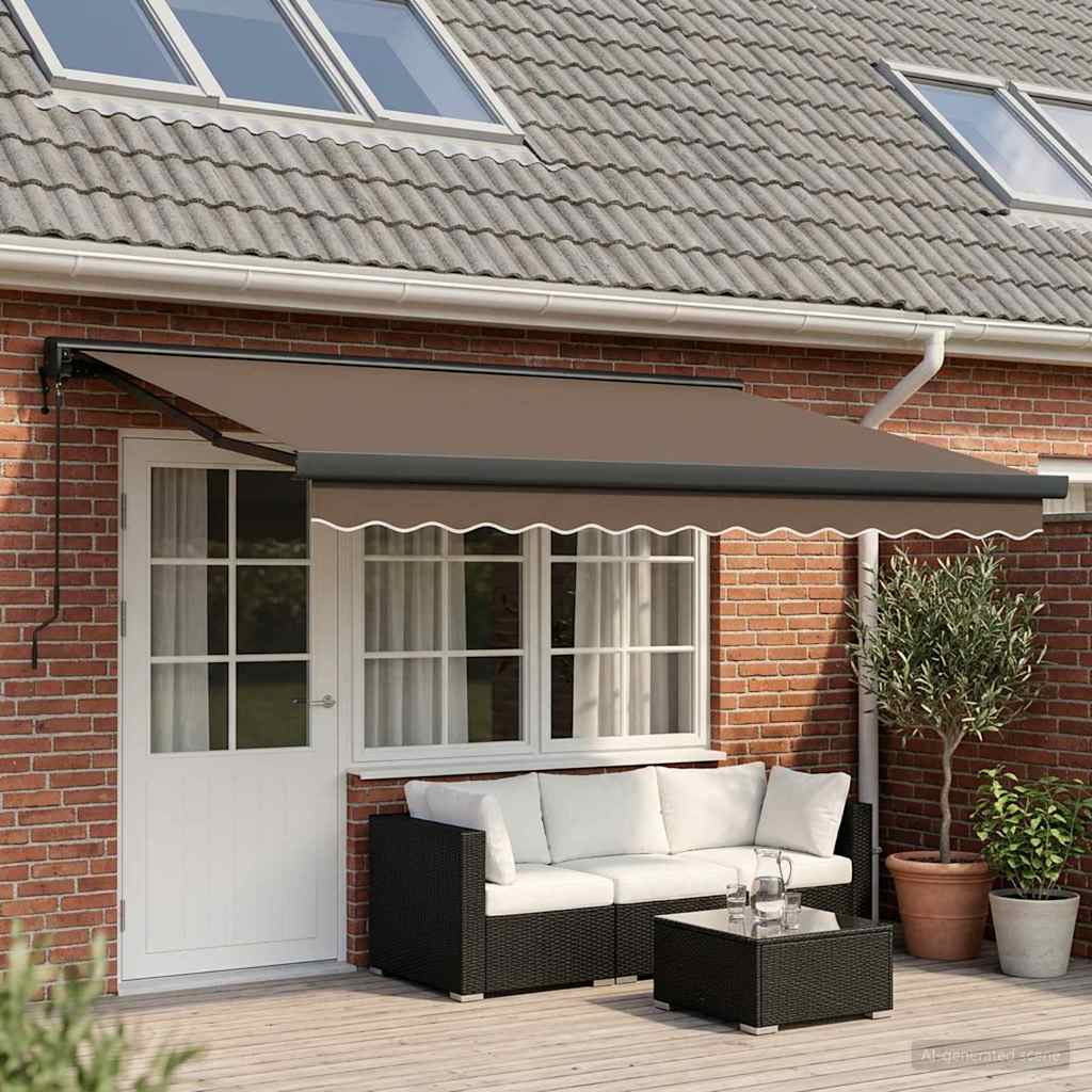 Uitschuifbare luifel Taupe 450 × 300 cm Stof en Metaal is nu te koop bij PeponiXL, paradijselijk wonen!
