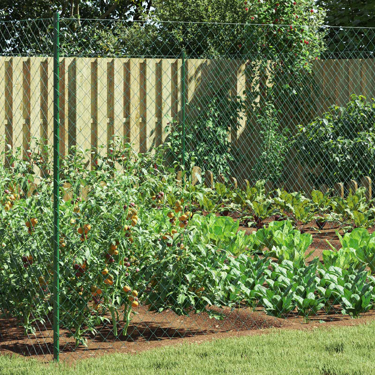 Kettenschakelhek Groen 2 x 20 m Staal is nu te koop bij PeponiXL, paradijselijk wonen!