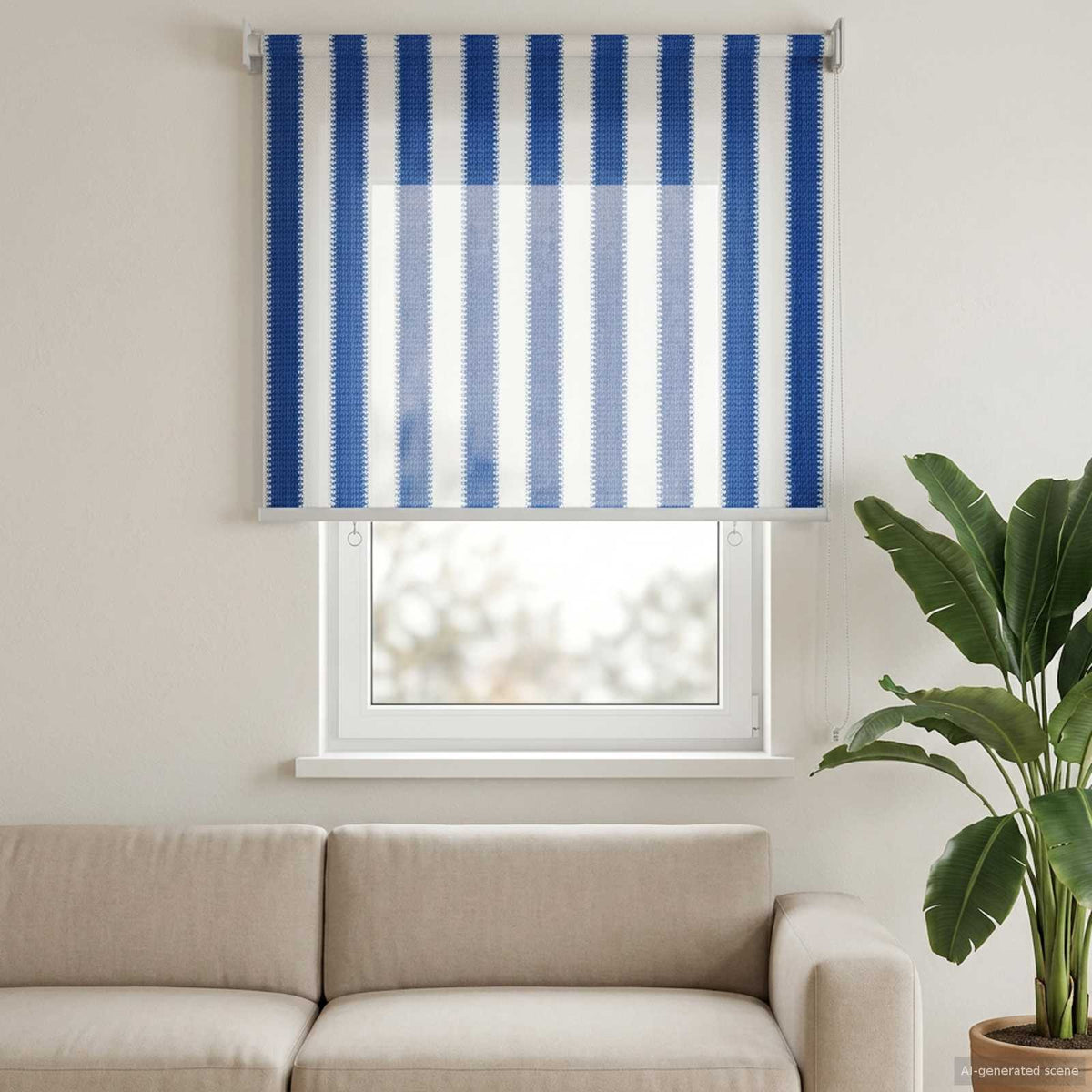 Buitenrolgordijn 90% UV-blok Blauw en Witte Streep 100 x 140 cm is nu te koop bij PeponiXL, paradijselijk wonen!