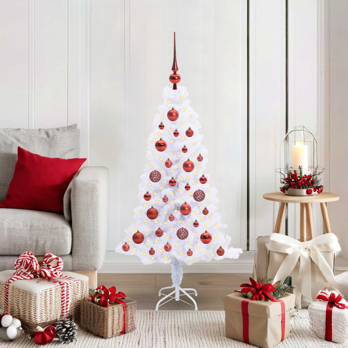 Kunstkerstboom met 150 LED Wit 120 cm PVC en Staal is nu te koop bij PeponiXL, paradijselijk wonen!