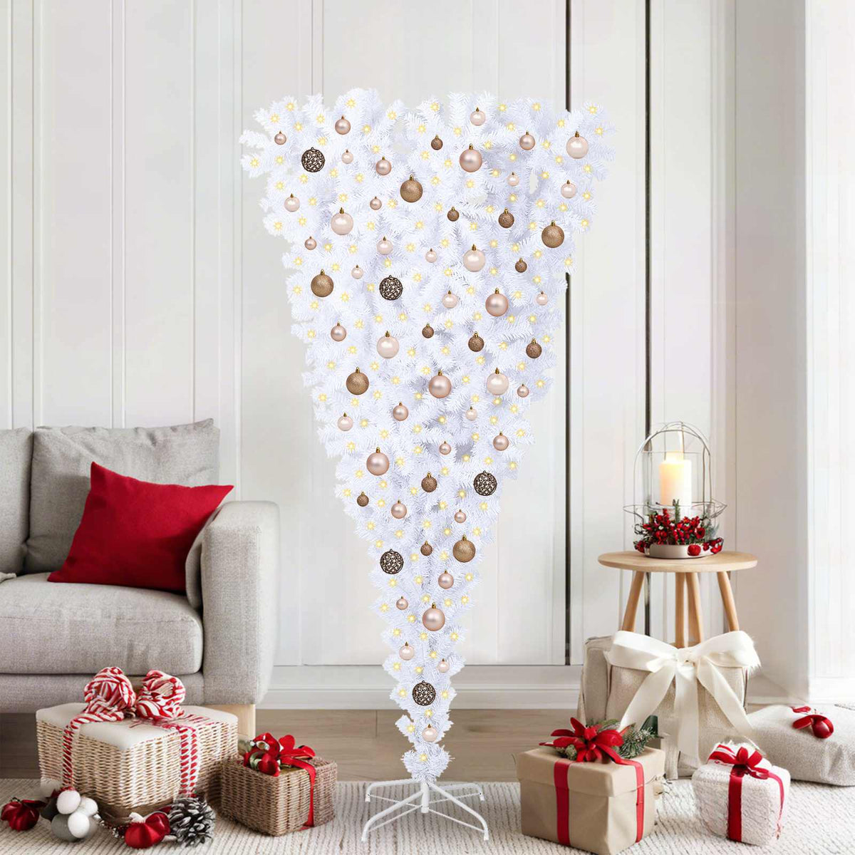 Kunstkerstboom met 300 LED Wit 180 cm PVC en Staal is nu te koop bij PeponiXL, paradijselijk wonen!