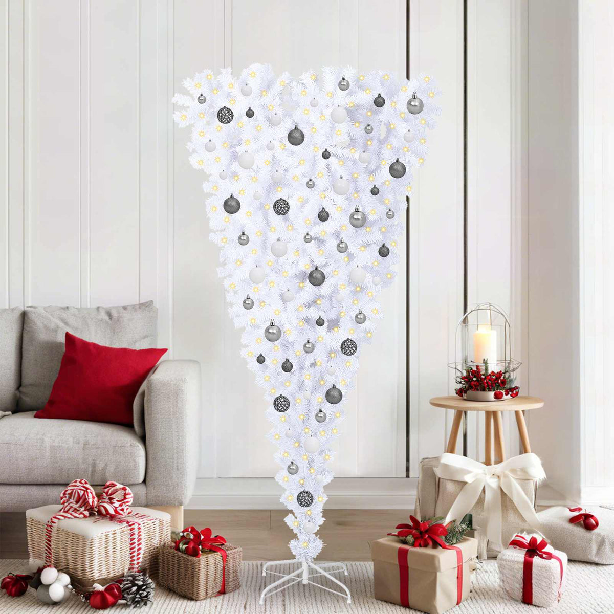 Kunstkerstboom met 300 LED Wit 180 cm PVC en Staal is nu te koop bij PeponiXL, paradijselijk wonen!