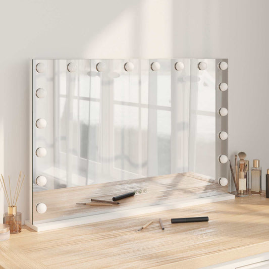 LED Make-up Spiegel Wit 80 x 10 x 52,5 cm Glas en Staal is nu te koop bij PeponiXL, paradijselijk wonen!