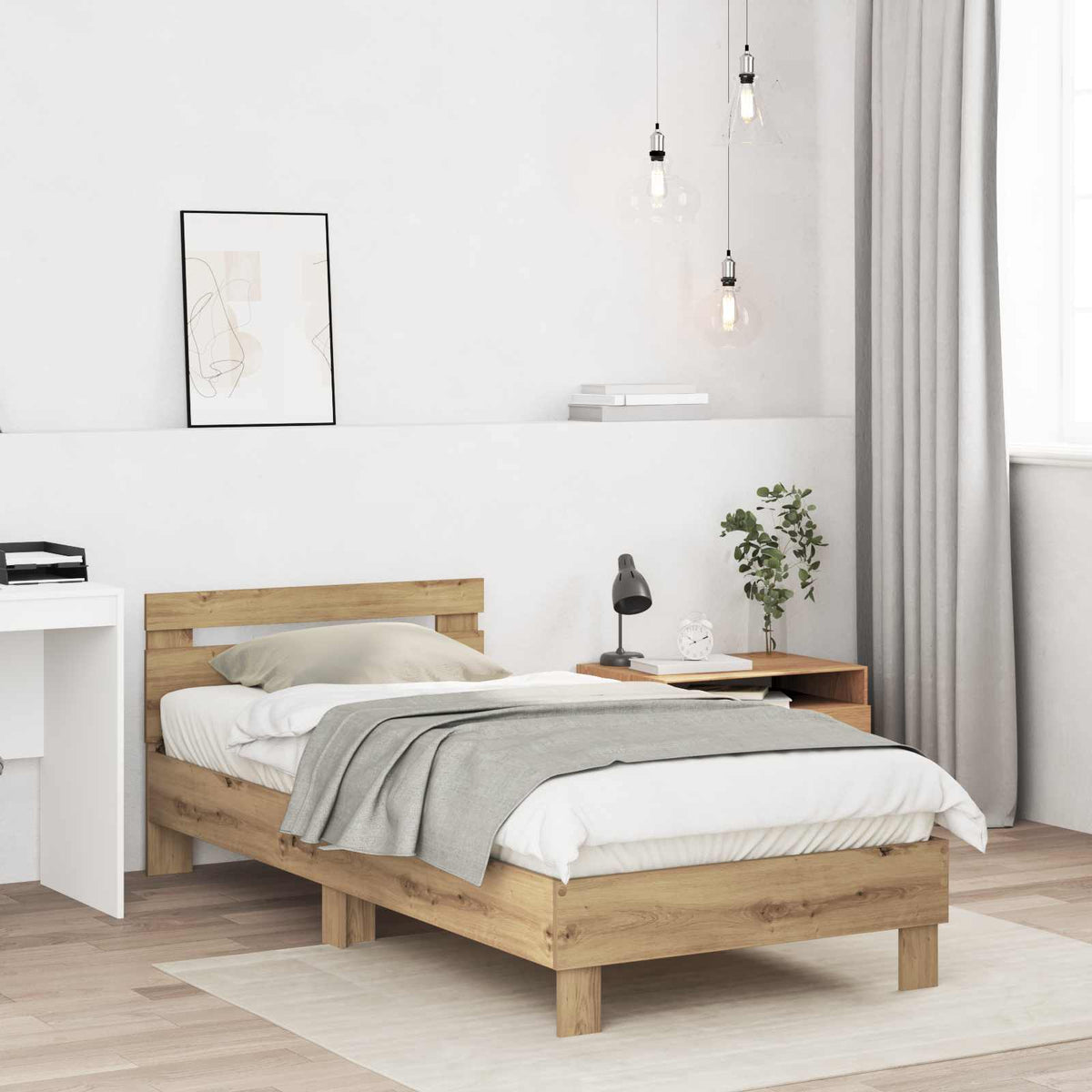 Bedframe Artisanaal eiken Bewerkt hout is nu te koop bij PeponiXL, paradijselijk wonen!