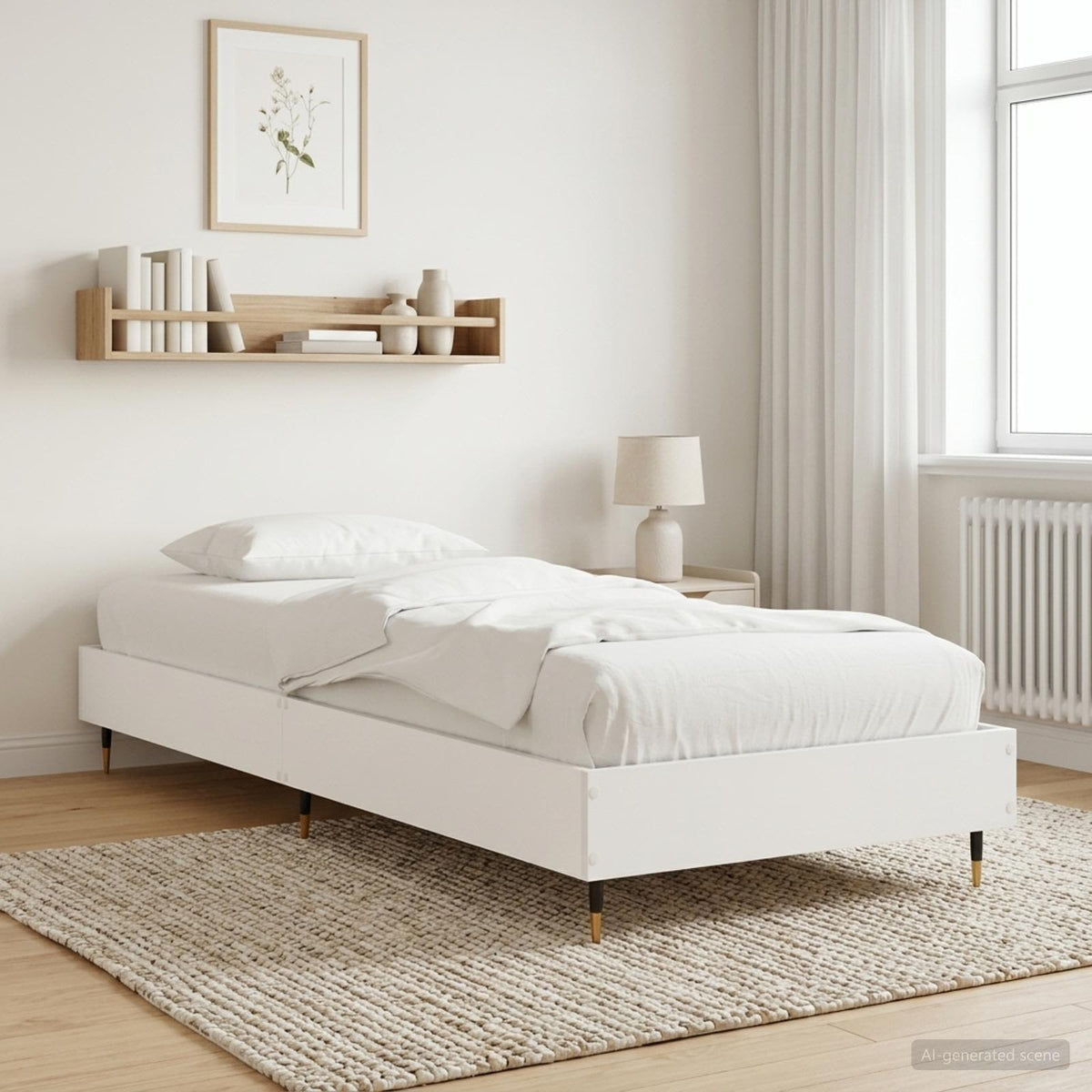 Bedframe Wit 80 x 200 cm Bewerkt hout is nu te koop bij PeponiXL, paradijselijk wonen!