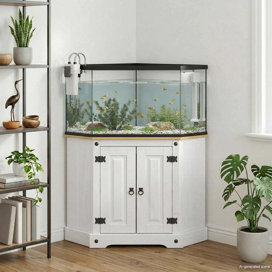 Aquarium Stand CORONA Wit 70 x 70 x 73 cm 300 kg is nu te koop bij PeponiXL, paradijselijk wonen!
