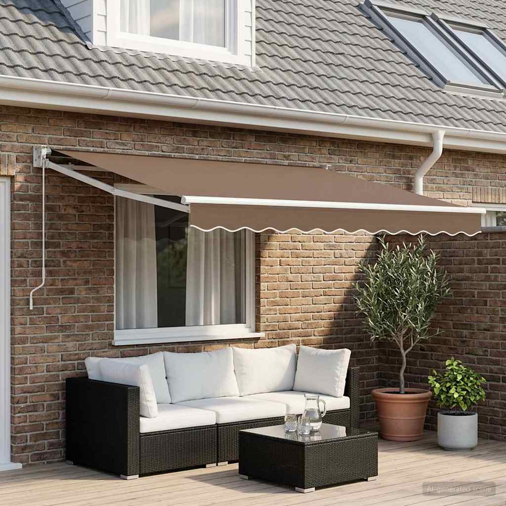 Vervangingsdoek voor zonnescherm Taupe 3,5 x 2 m Polyester is nu te koop bij PeponiXL, paradijselijk wonen!