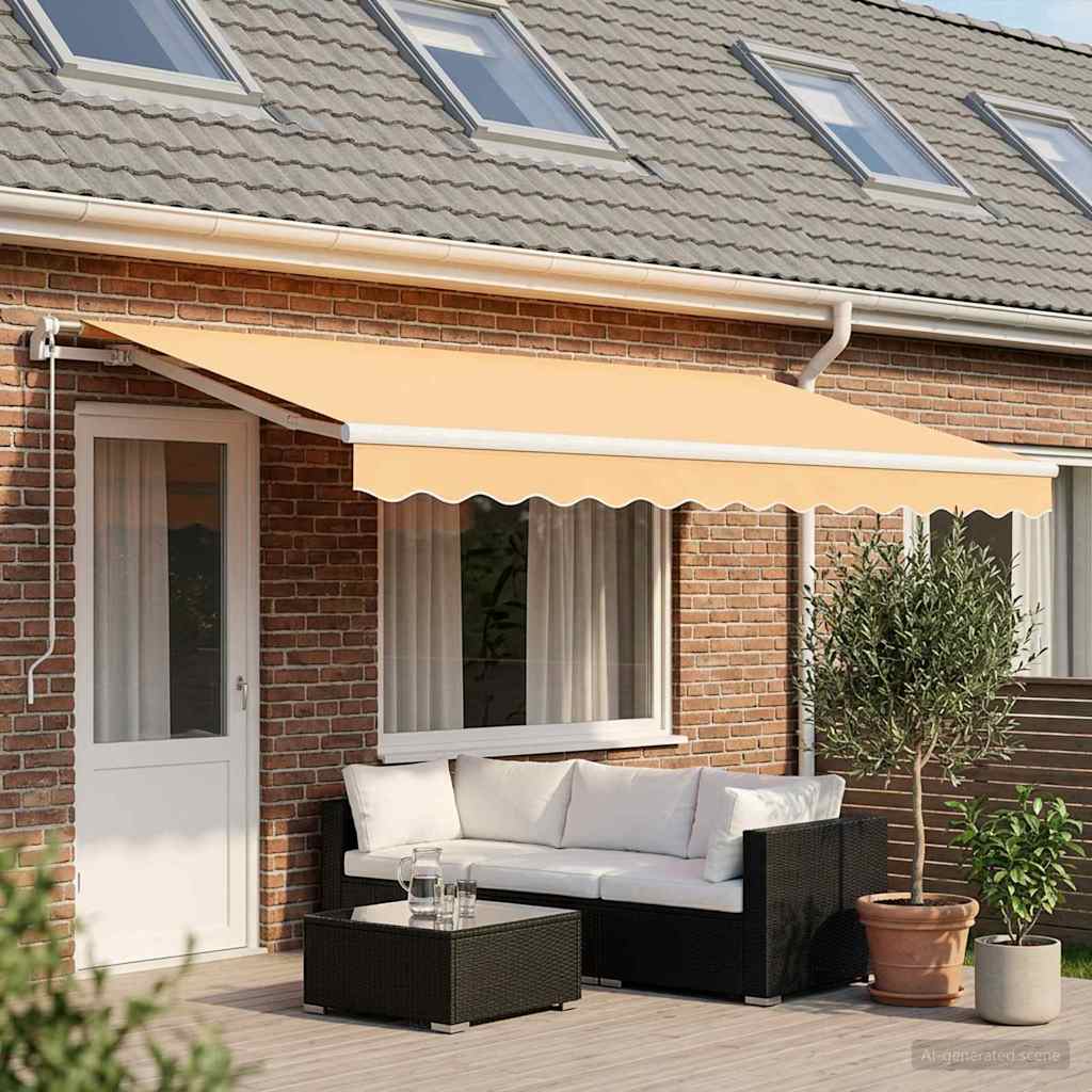 Vervangingsdoek voor zonnescherm Zand 6 × 3,5 m Polyester is nu te koop bij PeponiXL, paradijselijk wonen!
