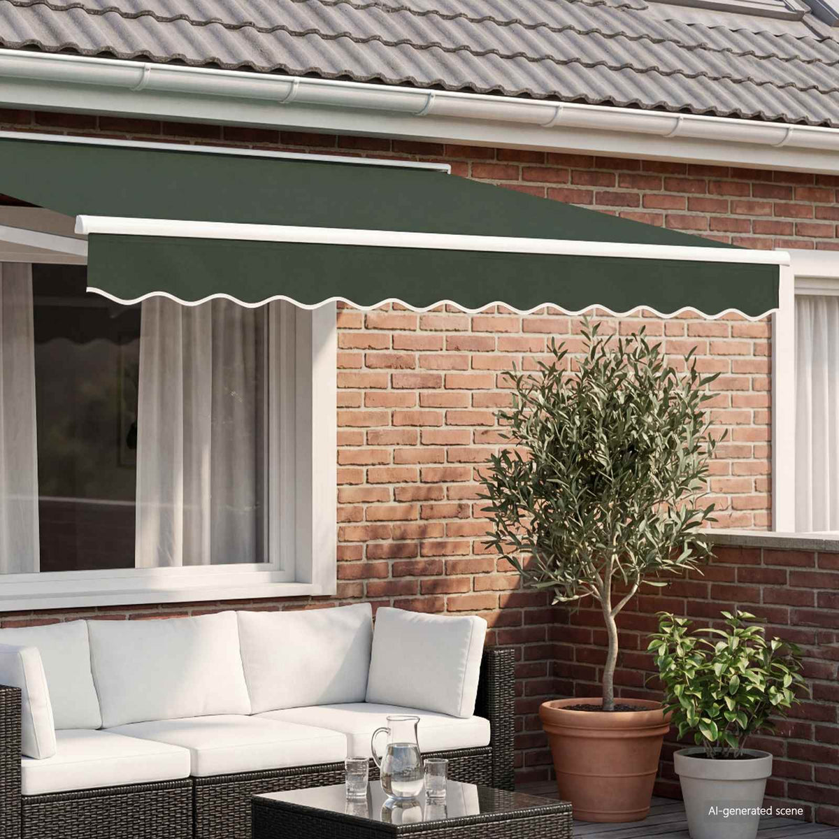 Vervangende markies volant Donkergroen 4 m Polyester is nu te koop bij PeponiXL, paradijselijk wonen!
