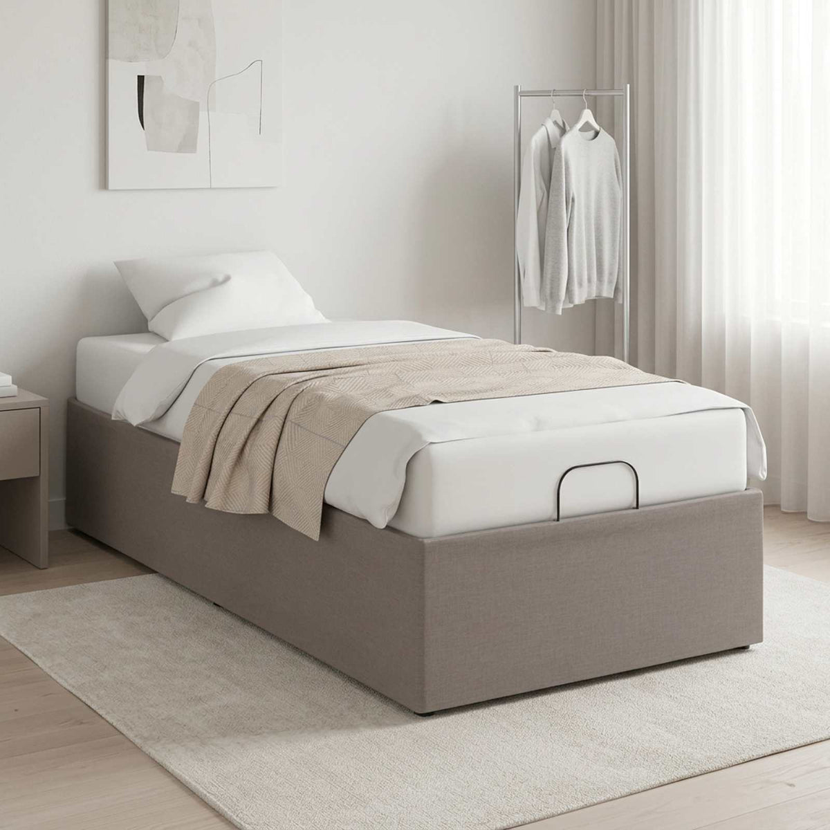 Elektrisch Verstelbaar Bedframe Taupe 200 x 80 x 33,5 cm Staal is nu te koop bij PeponiXL, paradijselijk wonen!