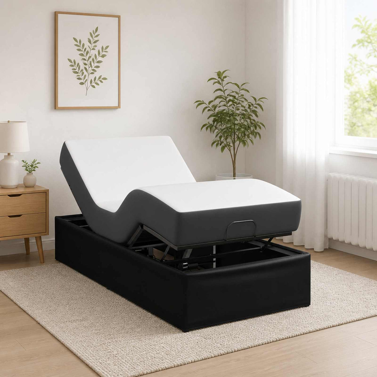 vidaXL Elektrisch Verstelbaar Bedframe Zwart 200 x 70 x 33,5 cm Staal