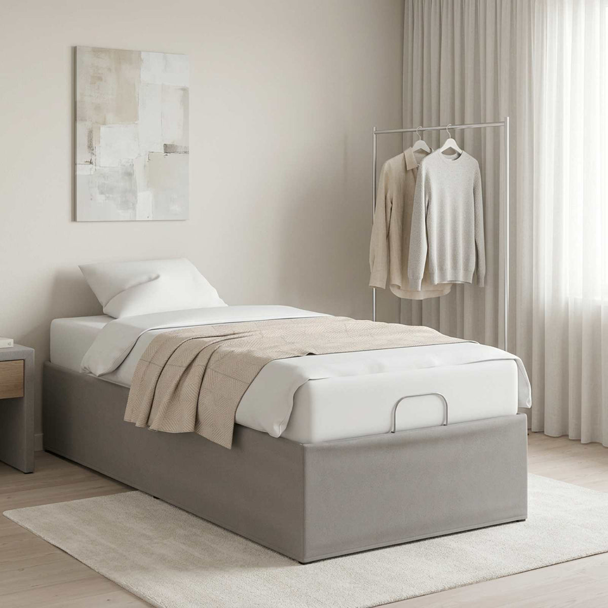 Elektrisch Verstelbaar Bedframe Lichtgrijs 200 x 90 x 33,5 cm is nu te koop bij PeponiXL, paradijselijk wonen!