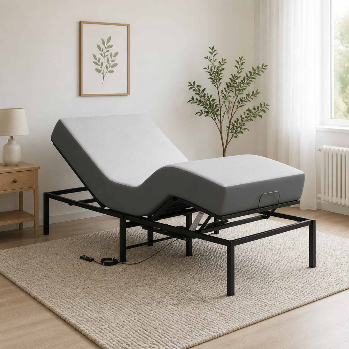 vidaXL Elektrisch Verstelbaar Bedframe Zwart 200 x 80 x 33,5 cm Staal