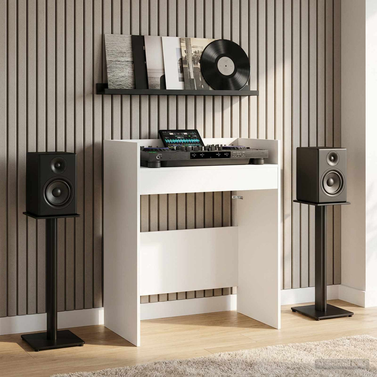 DJ Tafel Wit 82 x 45 x 102 cm Bewerkt hout is nu te koop bij PeponiXL, paradijselijk wonen!