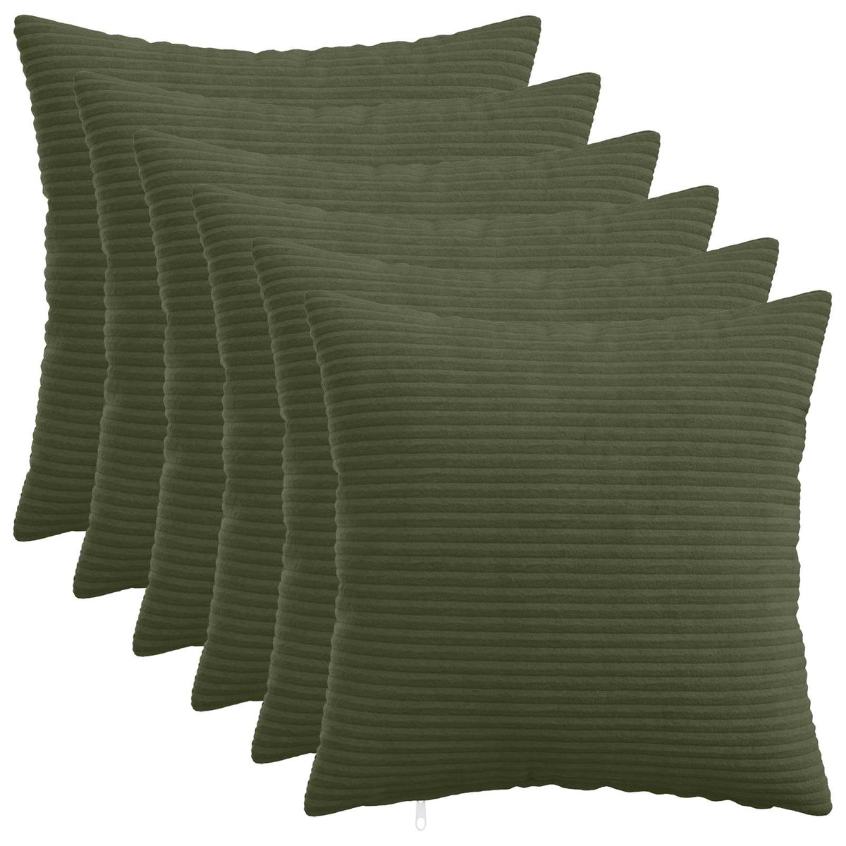 Kussensloop 6 pcs HEERLEN Groen 30 x 30 cm corduroy is nu te koop bij PeponiXL, paradijselijk wonen!