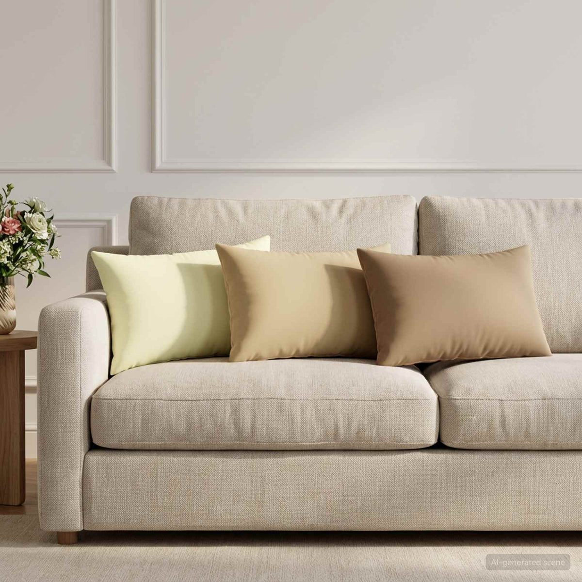 vidaXL Kussen met kussen HEERLEN 6 st Beige Polyester