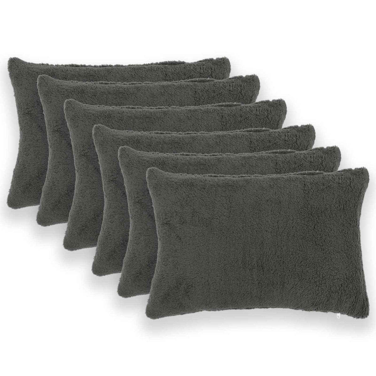 Kussensloop 6 pcs HEERLEN Donkergrijs 30 x 50 cm Bouclé is nu te koop bij PeponiXL, paradijselijk wonen!