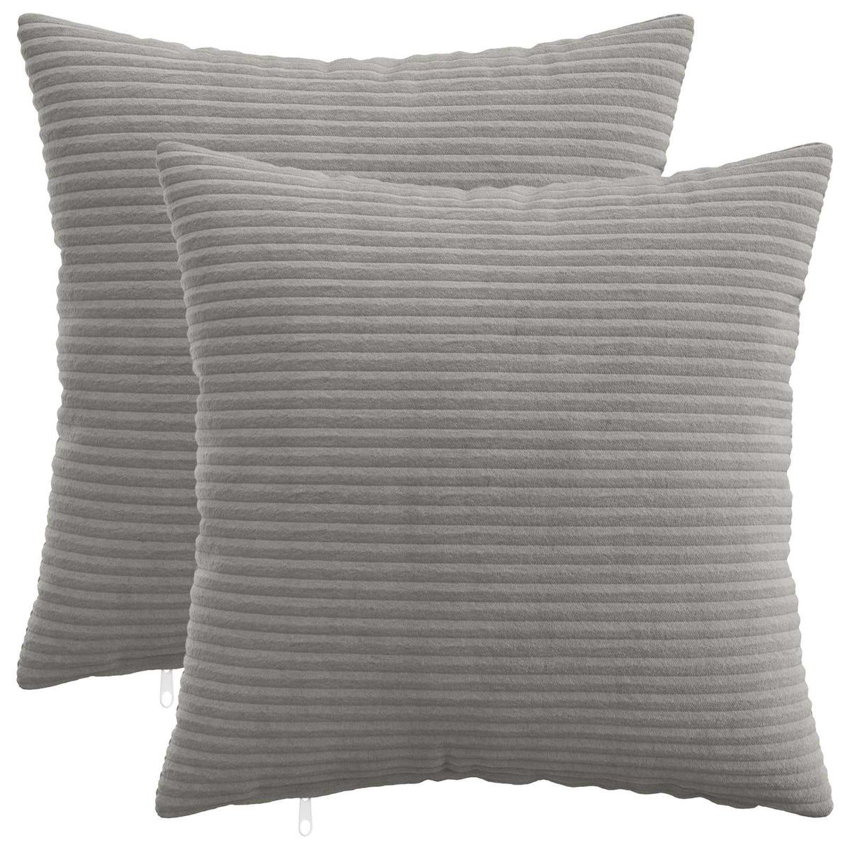 vidaXL Kussensloop 2 pcs HEERLEN Lichtgrijs 35 x 35 cm corduroy