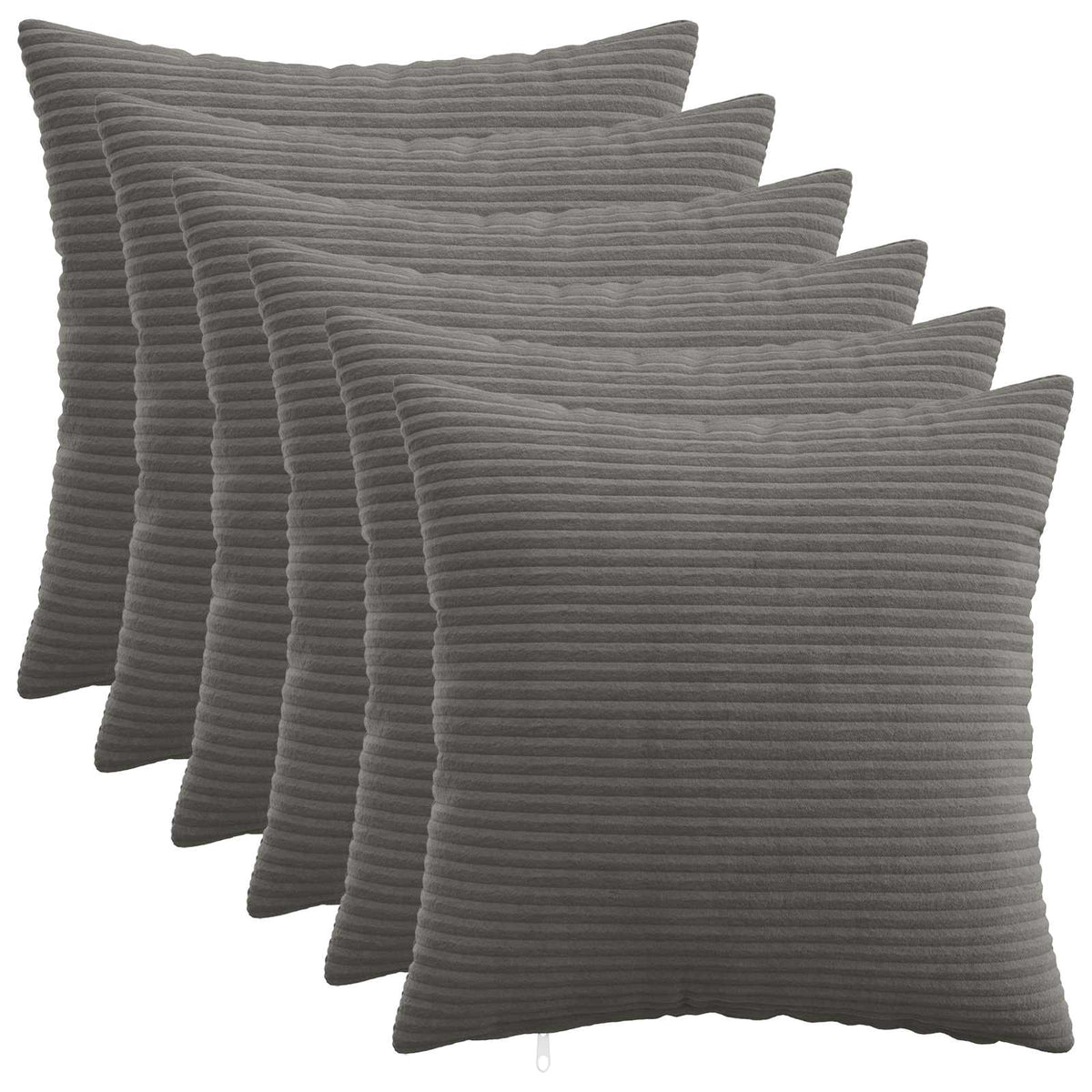 Kussensloop 6 pcs HEERLEN Donkergrijs 40 x 40 cm corduroy is nu te koop bij PeponiXL, paradijselijk wonen!