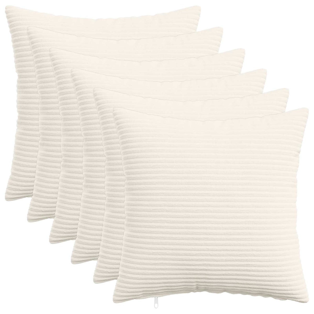 vidaXL Kussensloop 6 pcs HEERLEN Crèmekleurig 40 x 40 cm corduroy