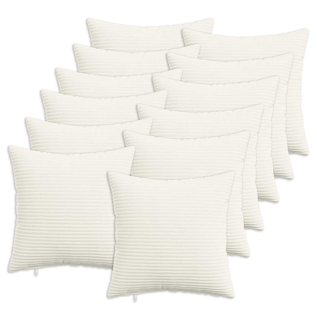 vidaXL Kussensloop 12 pcs HEERLEN Crèmekleurig 40 x 40 cm corduroy