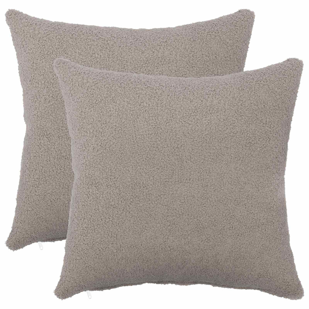 vidaXL Kussensloop 2 pcs HEERLEN Lichtgrijs 40 x 40 cm Bouclé