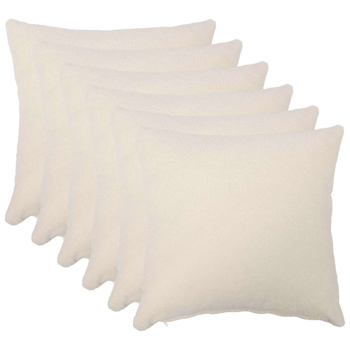 vidaXL Kussensloop 6 pcs HEERLEN Crèmekleurig 40 x 40 cm Bouclé