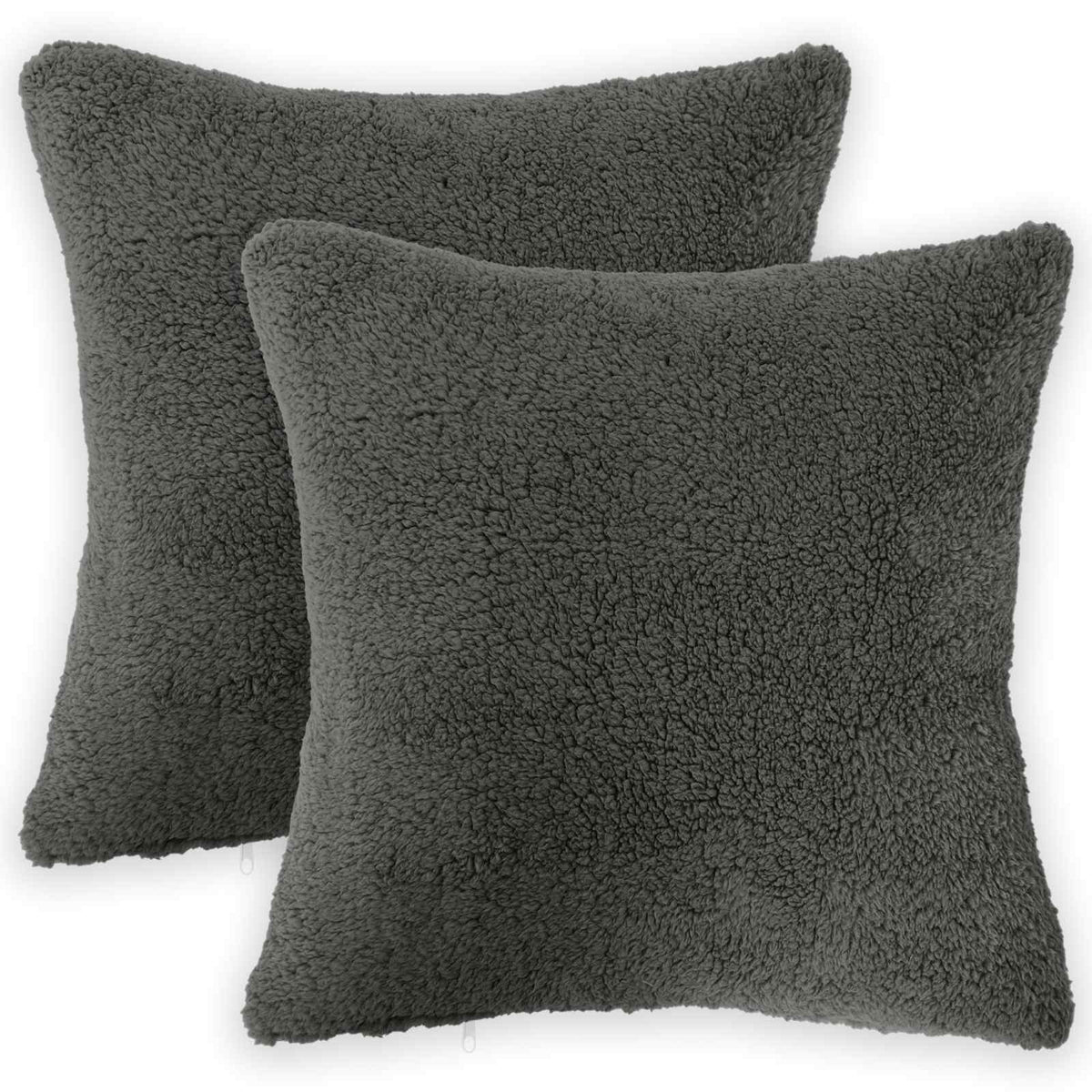 vidaXL Kussensloop 2 pcs HEERLEN Donkergrijs 40 x 40 cm Bouclé