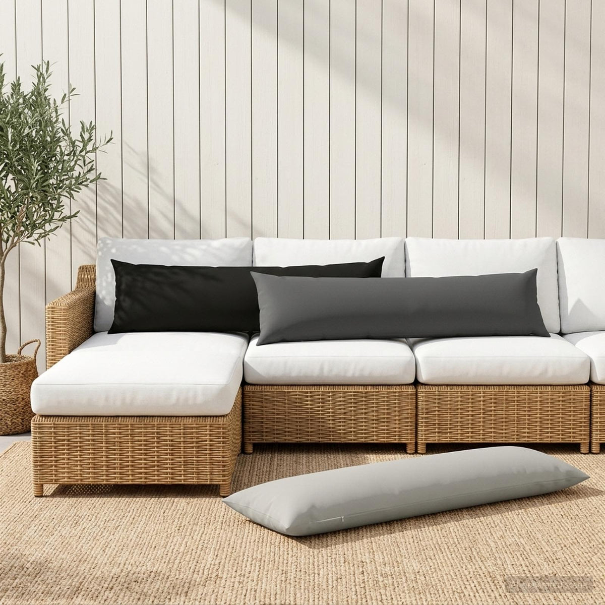 Kussen met kussen HEERLEN Zwart 40 x 145 cm Polyester is nu te koop bij PeponiXL, paradijselijk wonen!