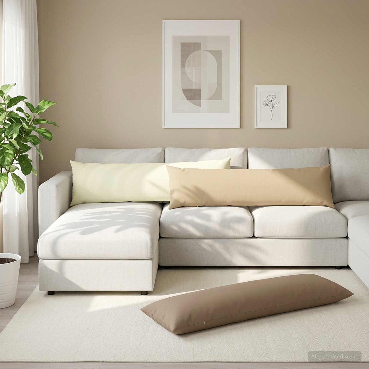 Kussen met kussen HEERLEN Beige 40 x 145 cm Polyester is nu te koop bij PeponiXL, paradijselijk wonen!