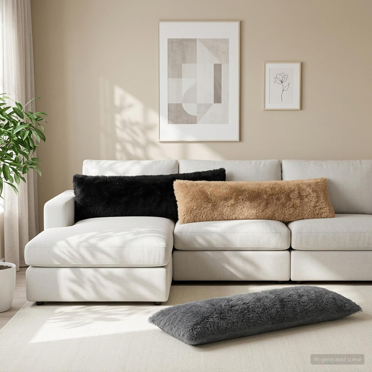 Kussen met kussen HEERLEN 2 st Zwart PV Fleece is nu te koop bij PeponiXL, paradijselijk wonen!